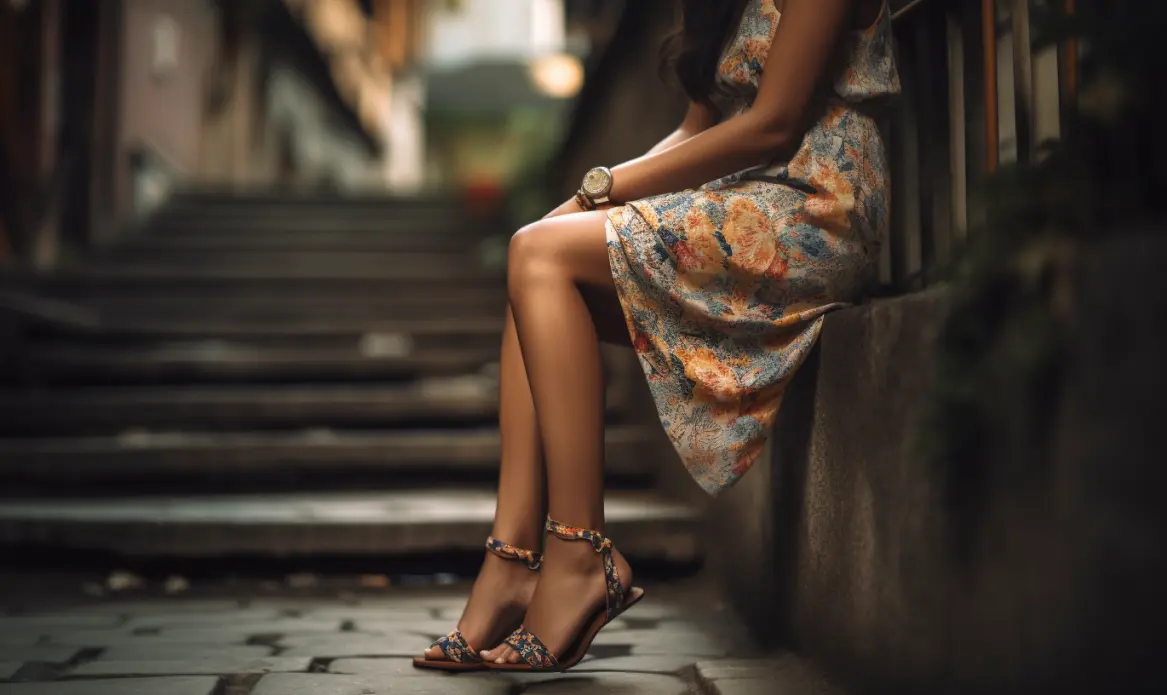Indian woman's legs after laser hair removal